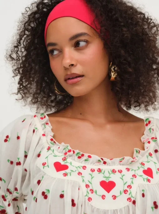 Beaded Cherries Slip Dress