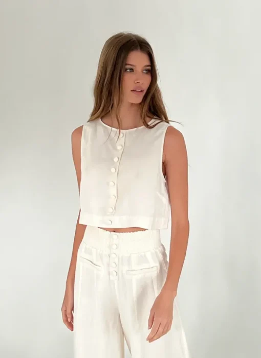 Boxy Linen Boatneck Top