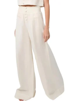 Button Front Palazzo Pant