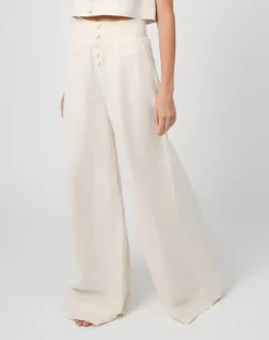 Button Front Palazzo Pant