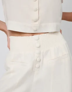 Button Front Palazzo Pant