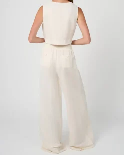 Button Front Palazzo Pant