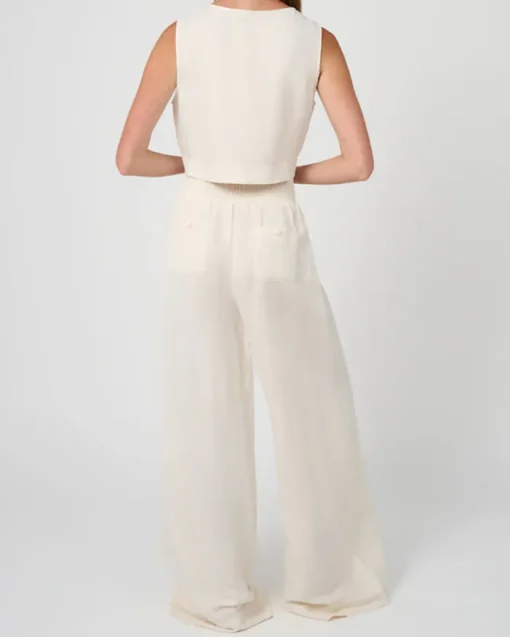 Button Front Palazzo Pant