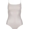 Faux Leather Cami Bodysuit - Porcelain