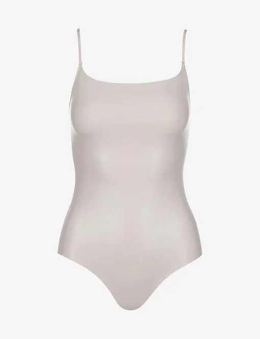 Faux Leather Cami Bodysuit - Porcelain