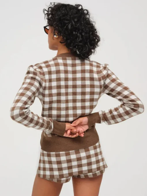 Gingham Knit Cardigan