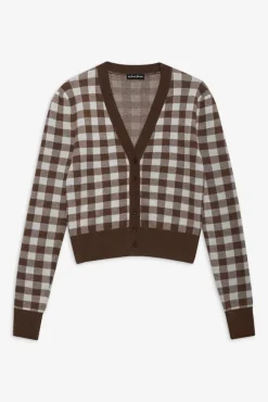 Gingham Knit Cardigan