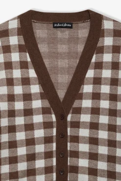 Gingham Knit Cardigan