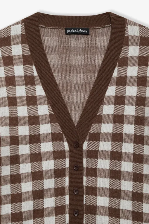 Gingham Knit Cardigan