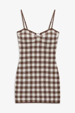 Gingham Knit Mini Dress