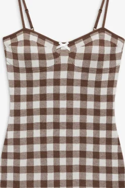 Gingham Knit Mini Dress