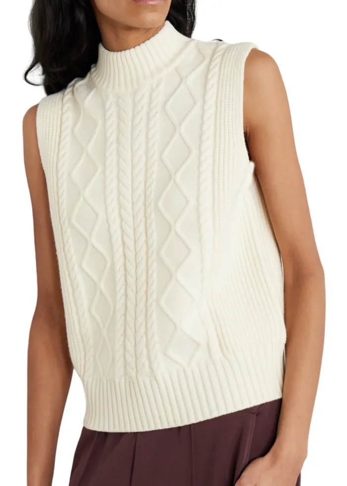 Joilette Roll Neck Vest - Egret