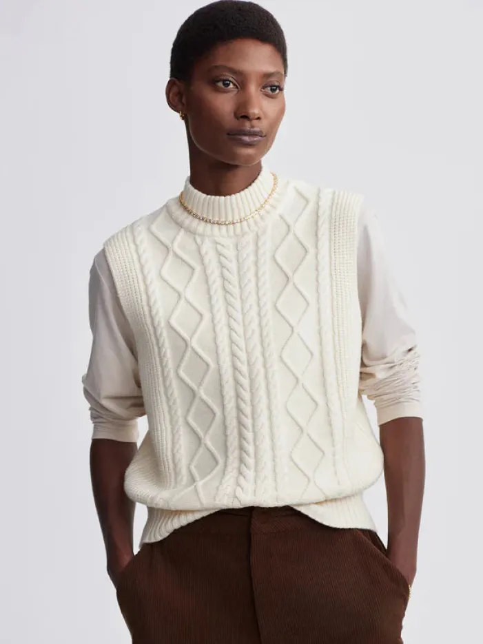 Joilette Roll Neck Vest - Egret