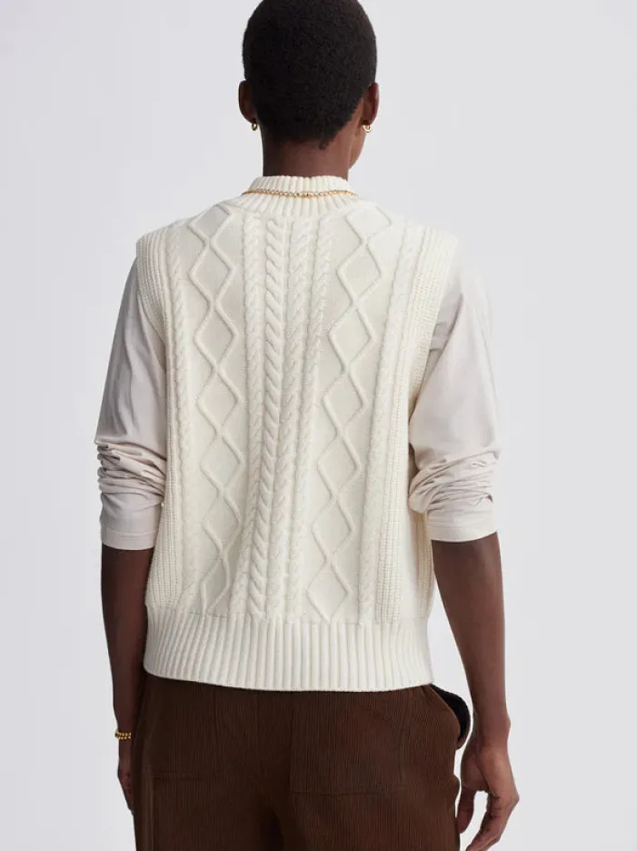 Joilette Roll Neck Vest - Egret