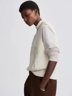 Joilette Roll Neck Vest - Egret