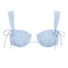 Petal Bikini Top - Peri Micro Gingham