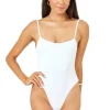 Ribbed Holly One Piece Swimsuit - White