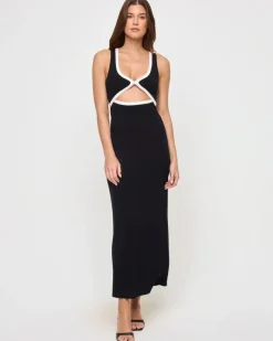 Steph Dress - Black-Cream