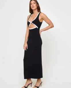 Steph Dress - Black-Cream