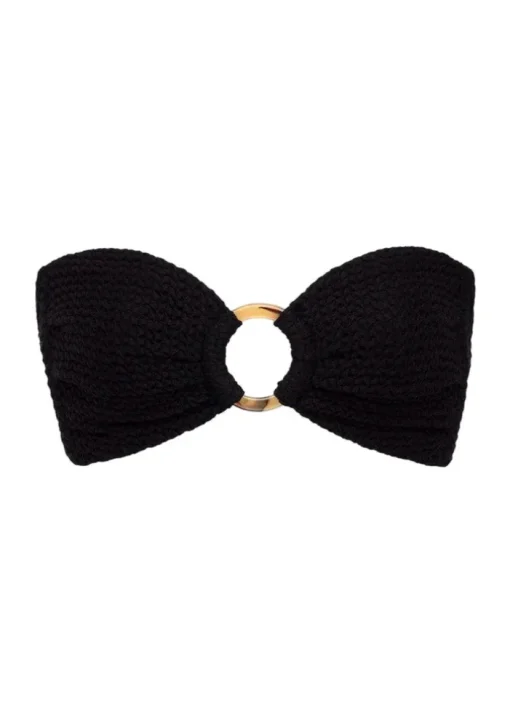 Tori Bandeau Top - Black Crochet