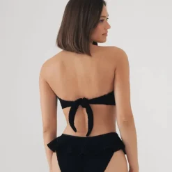 Tori Bandeau Top - Black Crochet