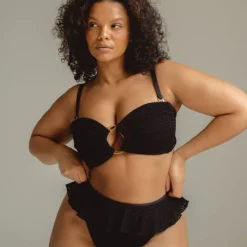 Tori Bandeau Top - Black Crochet