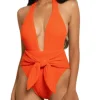 Tropez Tie Up One Piece - Tangerine