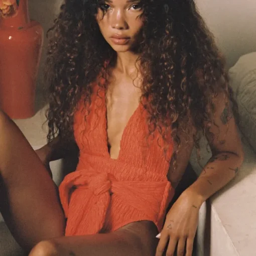 Tropez Tie Up One Piece - Tangerine