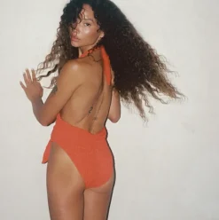 Tropez Tie Up One Piece - Tangerine