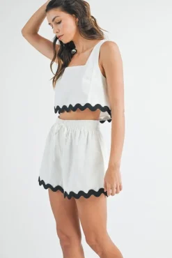 Wavy Linen Set - Off White