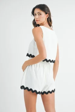 Wavy Linen Set - Off White